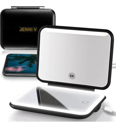 JENNI V LED Compact Mirror with Light 5X Magnification and Power Bank Changer - Image 1 of 4