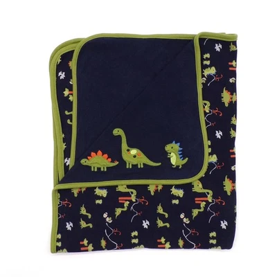Gymboree男宝宝恐龙毯2011蓝色绿色火山双面安全 — 第 1/4 张图片