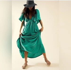 Free People grünes La La Maxikleid Damen L gebraucht, in einwandfreiem Zustand - Bild 1 von 5