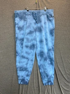 Gap Sweatpants Mens XL Blue Cotton Tie Dye Drawstring Tapered Leg High Rise - Picture 1 of 10