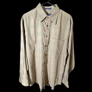 Pendleton Canterbury Cloth Shirt Plaid Button Down Merino Wool Blend Men's Large - Picture 1 of 17