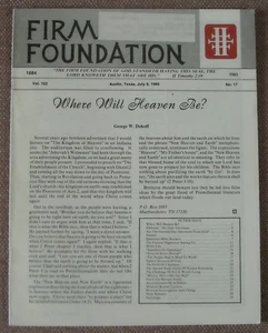 WHERE WILL HEAVEN BE? ~ GEORGE DEHOFF ~ 1985 FIRM FOUNDATION ~ CHURCH OF CHRIST - Bild 1 von 3