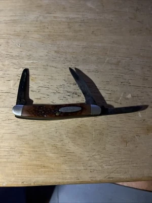 复古 KABAR 1081 3 刀片 Stockman 折叠口袋刀美国制造 — 第 1/4 张图片