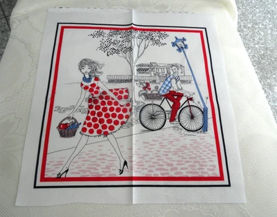 Schöner Stoff Panel LIEBESPAAR Baumwolle ca. 29cm x 28cm Patchwork Basteln - Bild 1 von 4