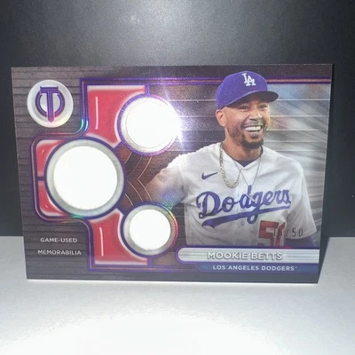 2024 Topps Tribute Mookie Betts Púrpura Triple Juego Usado Reliquia Serie #’d 36/50! Foto 1 de 3