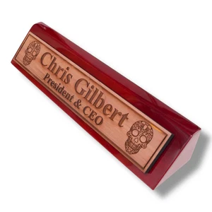 Desk Wedge Name Plate - PERSONALIZED - Sugar Skull - 11 Inches - Picture 1 of 19