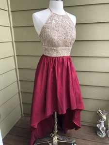 High-Low tulle Beaded Lace Halter Holiday Romance Whimsy Fairy  Dress Sz 5/6 - Picture 1 of 24