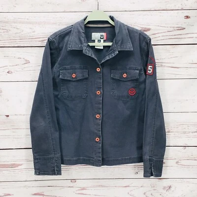 Chaqueta Camisa Militar Roxy Quiksilver - Para Mujer Talla S Gris Parche Manga Larga Botón Foto 1 de 4