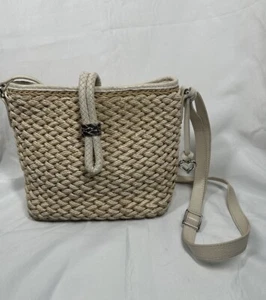 Brighton Woven Jute & Cord Leather Crossbody/shoulder Bag, EUC - Picture 1 of 15