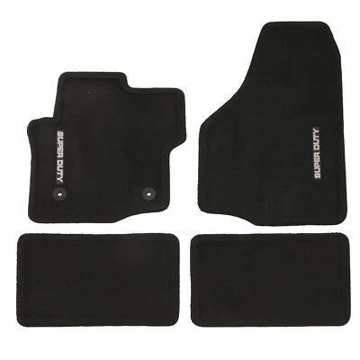 12-16 Ford F250 Super Duty Crew Cab Carpet Black Front Rear Floor Mats w Sub OEM - Image 1 of 4