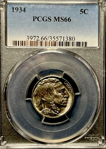 1934 Buffalo Nickel PCGS MS66 Bright shimmering steel surfaces! Cover