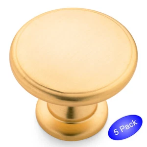 *Paquete de 5* Herrajes para gabinete Cosmas oro cepillado redondo perilla de gran tamaño #13248BG - Imagen 1 de 1