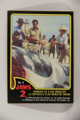 Jaws 2 - 1978 Trading Card #5 Remains Of A Sea Monster FR-ENG Can OPC L016513 - Image 1 of 2