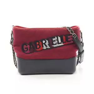 CHANEL Gabriel de Chanel große Hobo Schultertasche Wolle Leder Rot Gebraucht ... - Bild 1 von 8
