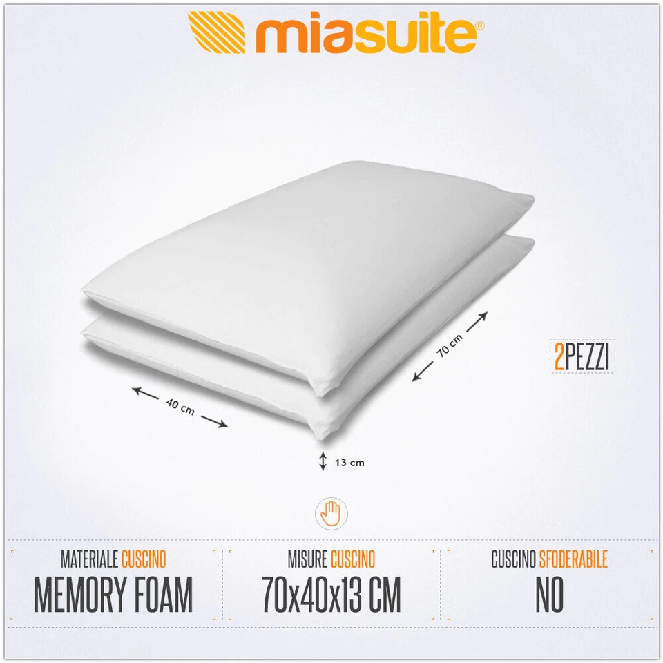 COPPIA CUSCINI GUANCIALE MEMORY FOAM SAPONETTA - Immagine 1 di 1