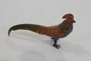 Austria Bronze Miniature Cold Painted Pheasant Figurine - Picture 1 of 8