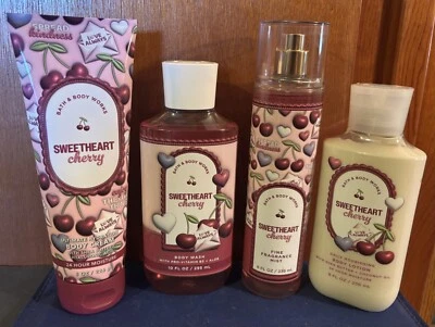 Bath & Body Works — набор из 4 предметов SWEETHEART CHERRY — средство для мытья тела, крем, туман, лосьон - Изображение 1 из 2