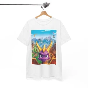 Spyro Graphic T Shirt Video Games Graphic Retro Unisex Heavy Cotton Tee - Picture 1 of 12