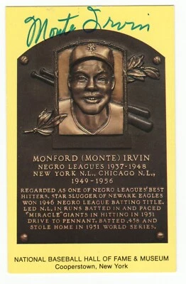 MONTE IRVIN AUTÓGRAFO PLACA CORTE POSTAL JSA Foto 1 de 2