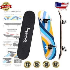 High-Performance 31.75'' Skateboard with 7 Layer Maple Deck for Kids & Teens - Picture 1 of 9