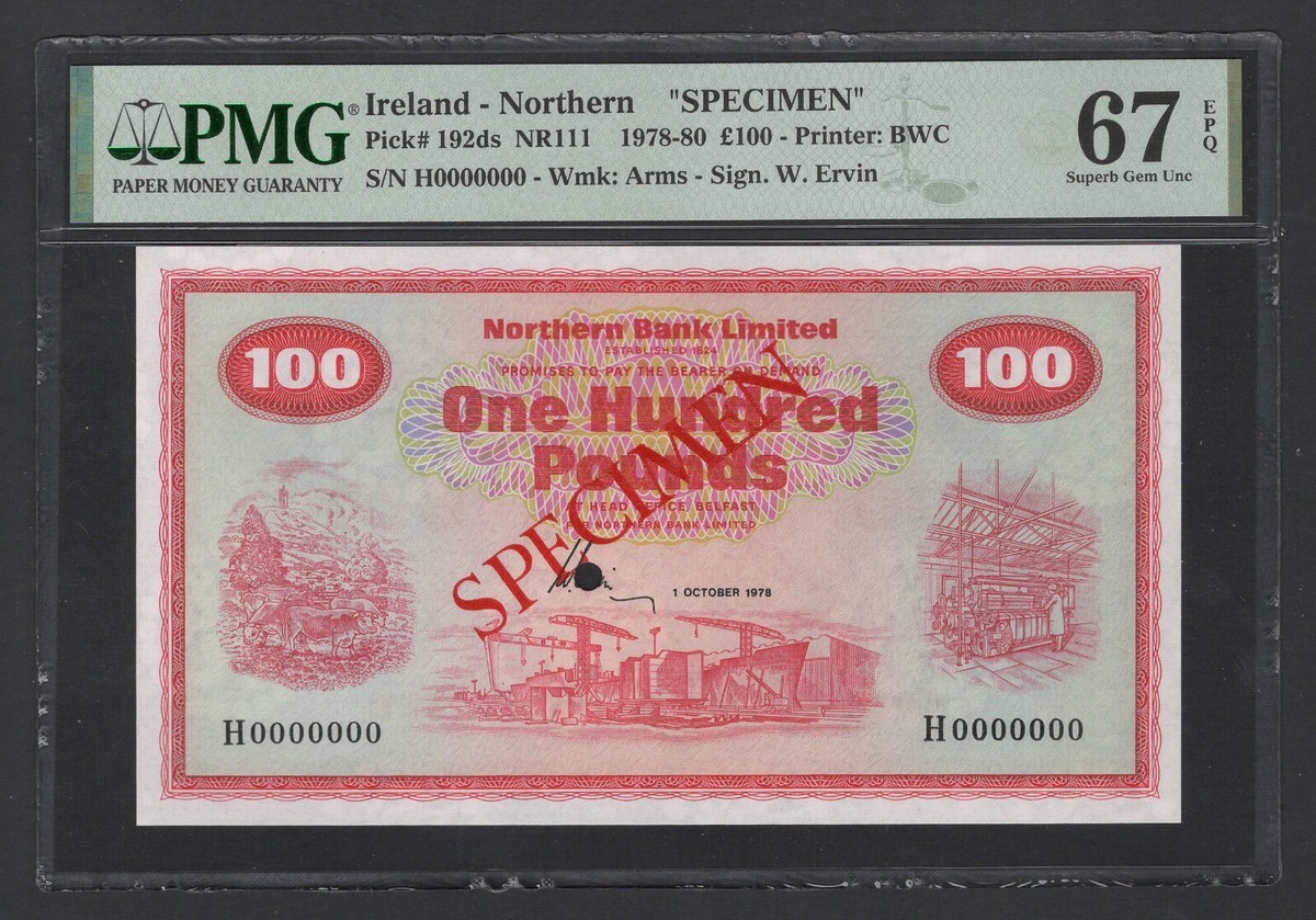 IRELAND・SPECIMEN・1・5・10・100￡紙幣 IRELAND・SPECIMEN・1・5・10・100￡紙幣