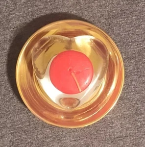 Herz Votivkerzenhalter Glas Villeroy Bach goldene Bodenplatte  - Bild 1 von 22