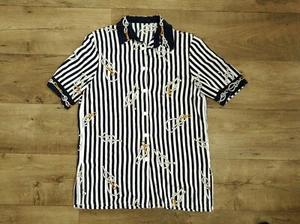Vintage 90S Camicia donna a righe fantasia marinara taglia probabile S - Imagen 1 de 6
