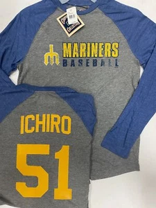 ICHIRO MARINERS COOPERSTOWN NAME NUMBER JERSEY LONG SLEEVE SHIRT NEW LARGE - Picture 1 of 2