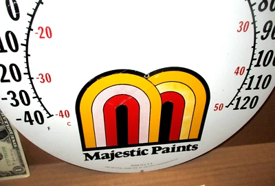 PINTURAS MAJESTUOSAS -- Termómetro Cara 12" Letrero de Estaño - DE OHIO THERMOMETER COMPANY Foto 1 de 4