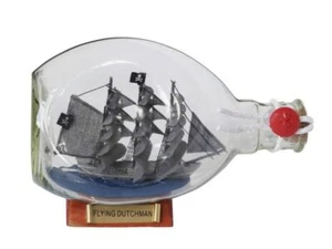 Barco pirata holandés volador en botella de vidrio 7" - Imagen 1 de 1