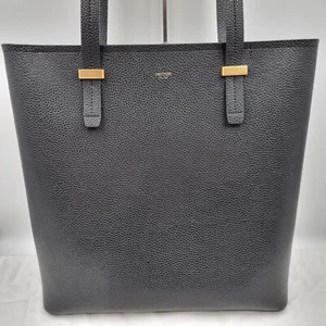 Oroton Anika Black Genuine Leather Day Tote Laptop Shoulder Hand Bag Purse - Picture 1 of 15