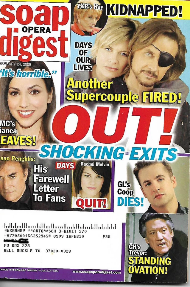 Soap Opera Digest, February 24, 2009 Another Supercouple Fired! Shocking Exits - Image 1 of 1