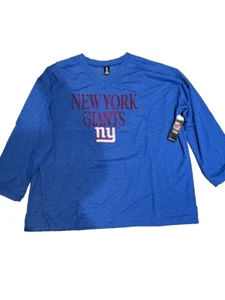 Teom NFL Women 3/4 Sleeve Length Blouse V Neck Print Blue Size 3XL A000754 - Picture 1 of 1