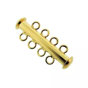 Beadsmith Mehrsträngige Schiebeverschluss Verschlüsse Gold 4-Strang 3 Sets (FNSL2678) - Bild 1 von 2