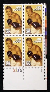 US Plate Blocks Stamps #2766 ~ 1993 29c Joe Louis MNH SP2563 - Picture 1 of 1