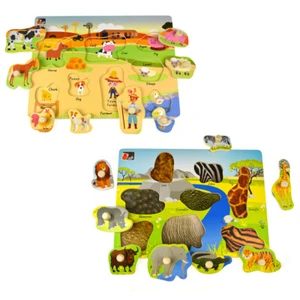 Koala Dream Aussie Wild And Farm Animal Early Learning Wooden Peg Puzzle 18m+ - Picture 1 of 5