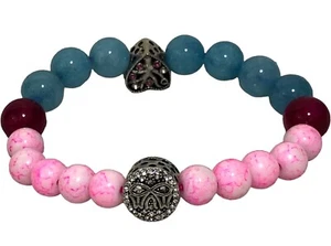 Adjustable Chakra Bracelet with Healing Stones and Charms Yoga Meditation Bangle - Picture 1 of 10