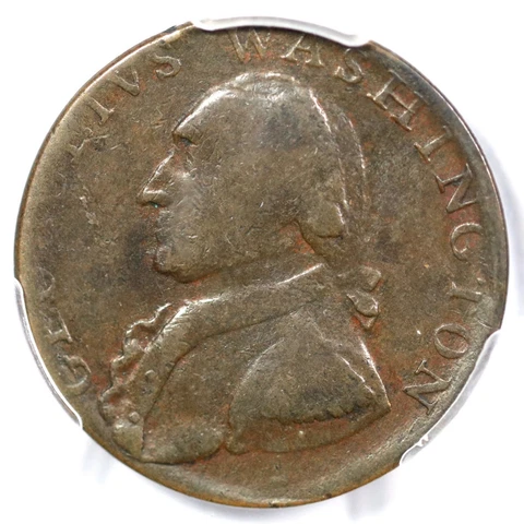 (1795) PCGS XF 40 Plain Edge Washington North Wales Colonial Half Penny 1/2p Cover