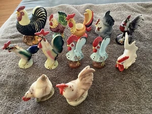 12 Vintage Japan Ceramic Chicken/Rooster Figurines - Picture 1 of 12