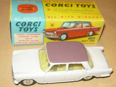 CORGI TOYS 210 FIAT 2100 BERLINA AUTOMODELLO SCALA 1/43 MINT CONDITIONS reprobox - Immagine 1 di 4