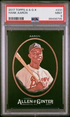 HANK AARON 2017 Topps A & G X #231 PSA 9 MINT RC QTY - Image 1 of 2