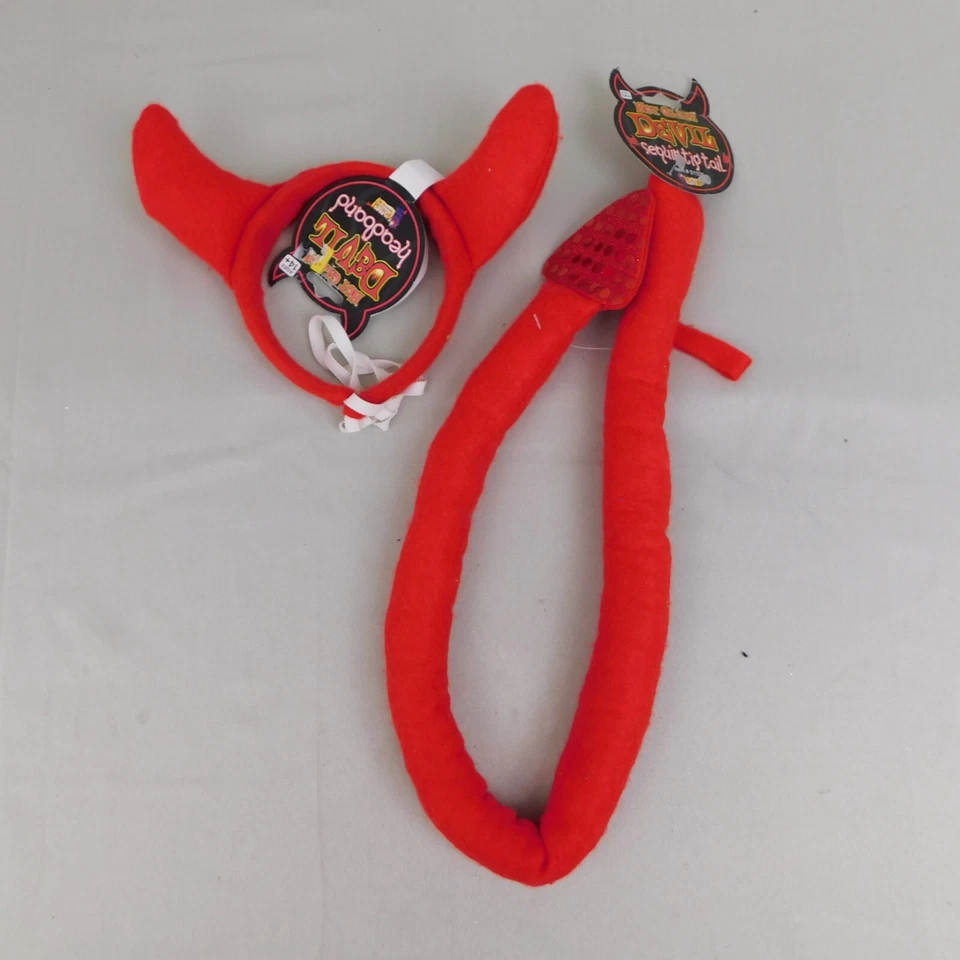 Lo último Glam Diablo Cuerno Diadema y Lentejuelas Punta Cola Halloween Disfraz Kit #6203 Foto 1 de 4