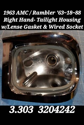 1963 AMC / Rambler универсал Rt задний задний фонарь корпус с гнездом 3204242 N.O.S - Изображение 1 из 3