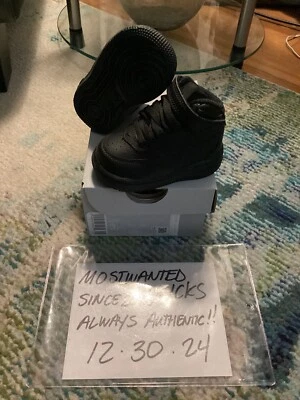 DS 2021 Nike Air Force 1 Mid Triple Negro TD (Niño pequeño) Talla 3C Foto 1 de 4