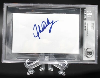 JOHN DALY PGA GOLFER SIGNED SLABBED ENCAPSULATED INDEX CARD BECKETT COA BAS - Image 1 of 2