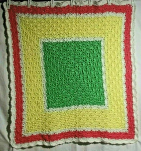 Handmade Thick Soft Shell Crochet Baby Girl Blanket 30 in. Square NEW - Picture 1 of 2