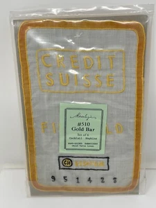 Credit Suisse Six Vintage MCM Linen Cocktail Napkins NOS - Picture 1 of 4
