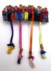 GUATEMALAN  hand-made pin with 11 worry dolls - colorful muñeca quitapena brooch