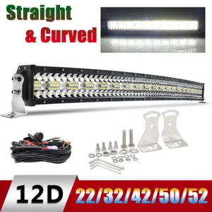 Barra de luz de trabajo led curva 22/32/42/50/52" haz combinado todoterreno para 4x4WD ATV SUV - Imagen 1 de 21