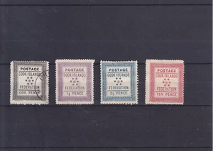 COOK ISLANDS 1892 SG 1-4; POUND 215,- COMPLETE SET MLH* / USED - Picture 1 of 2